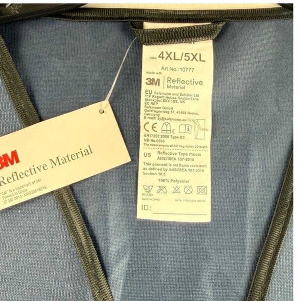 Salzmann 3M Blue Navy & Gray Safety Vest - Hi-Vis 4XL/5XL - Picture 4 of 5